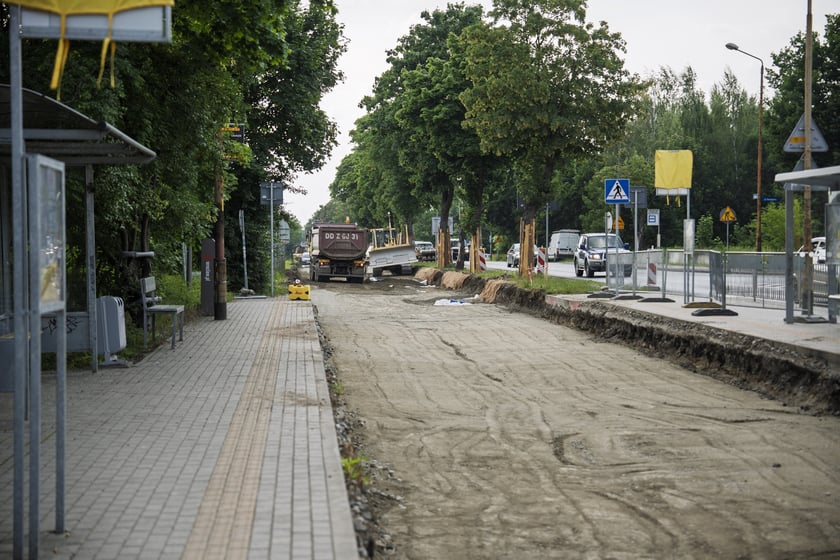 Remont torowiska na ulicy Kosmonautów