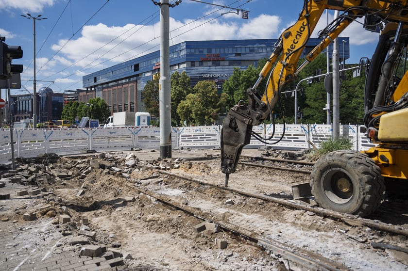 Remont torów na Oławskiej