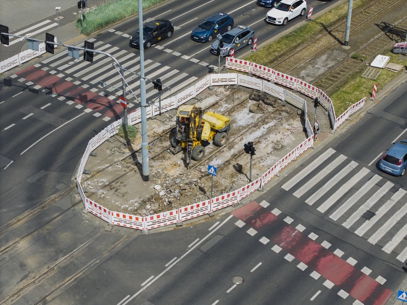 Remont torów na Oławskiej
