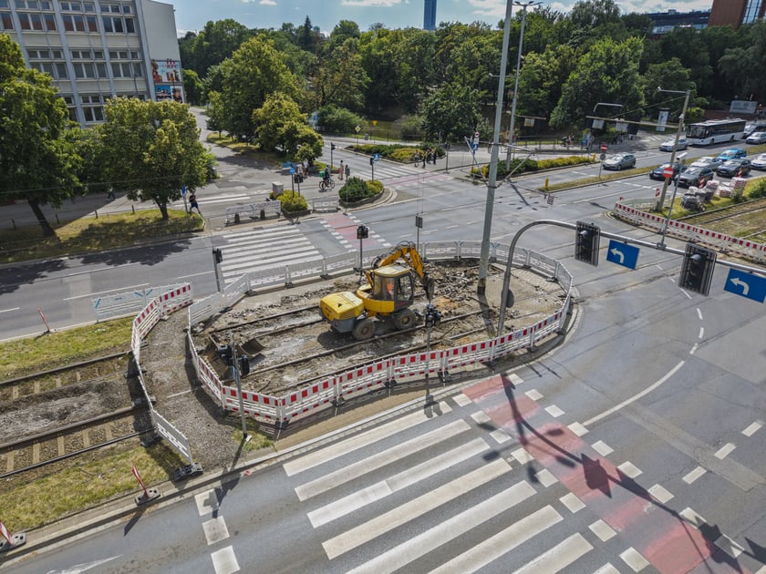 Remont torów na Oławskiej