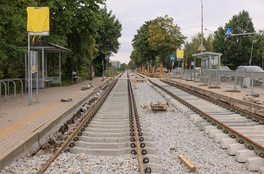 Remont torowiska na ulicy Kosmonautów