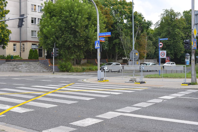 Remont tor&oacute;w na skrzyżowaniu ulic Powstańc&oacute;w Śląskich z Jastrzębią, 26.07.2025