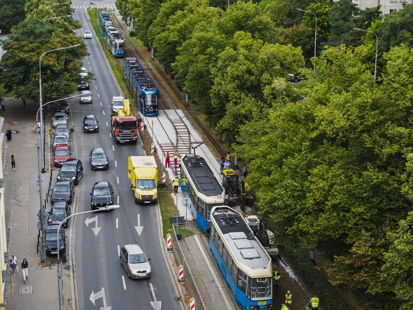 Wykolejenie tramwaju na Powstańców Śląskich / Jastrzębia - 31 lipca 2025 r.