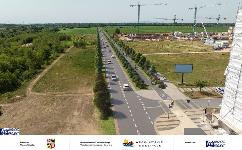 Wizualizacja przedstawia przedłużoną al. Architektów