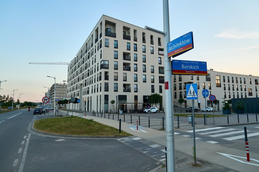 Aleja Architektów i jej otoczenie - istniejące i powstające budynki na Nowych Żernikach na osiedlu Leśnica