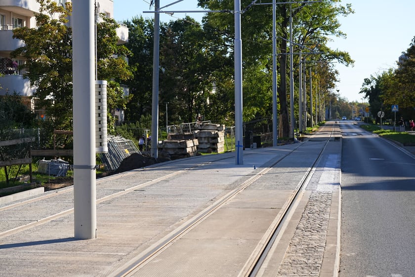 Budowa mijanki na ul. Przyjaźni, stan z dnia 20 września 2025 r.