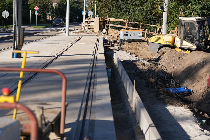 Budowa mijanki na ul. Przyjaźni, stan z dnia 20 września 2025 r.