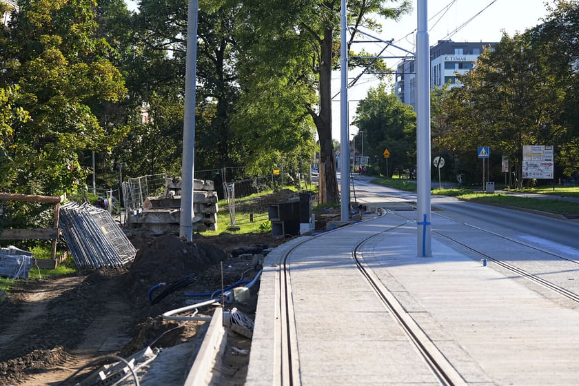 Budowa mijanki na ul. Przyjaźni, stan z dnia 20 września 2025 r.