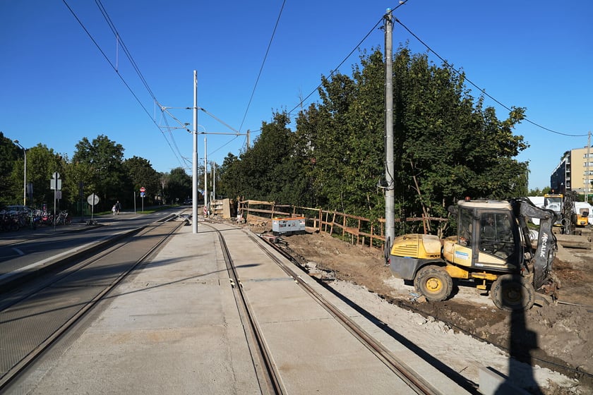 Budowa mijanki na ul. Przyjaźni, stan z dnia 20 września 2025 r.