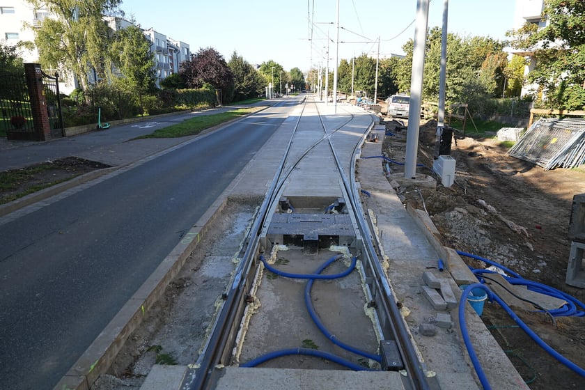 Budowa mijanki na ul. Przyjaźni, stan z dnia 20 września 2025 r.