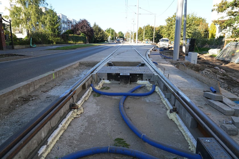 Budowa mijanki na ul. Przyjaźni, stan z dnia 20 września 2025 r.