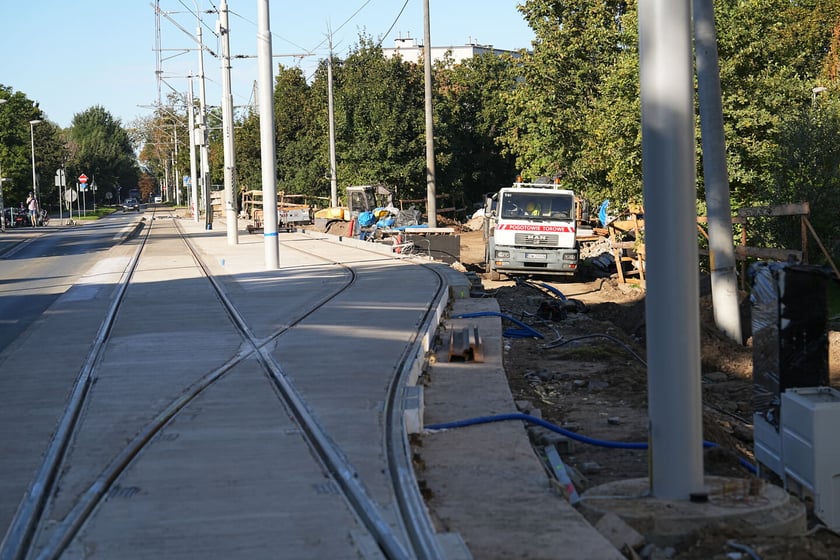 Budowa mijanki na ul. Przyjaźni, stan z dnia 20 września 2025 r.