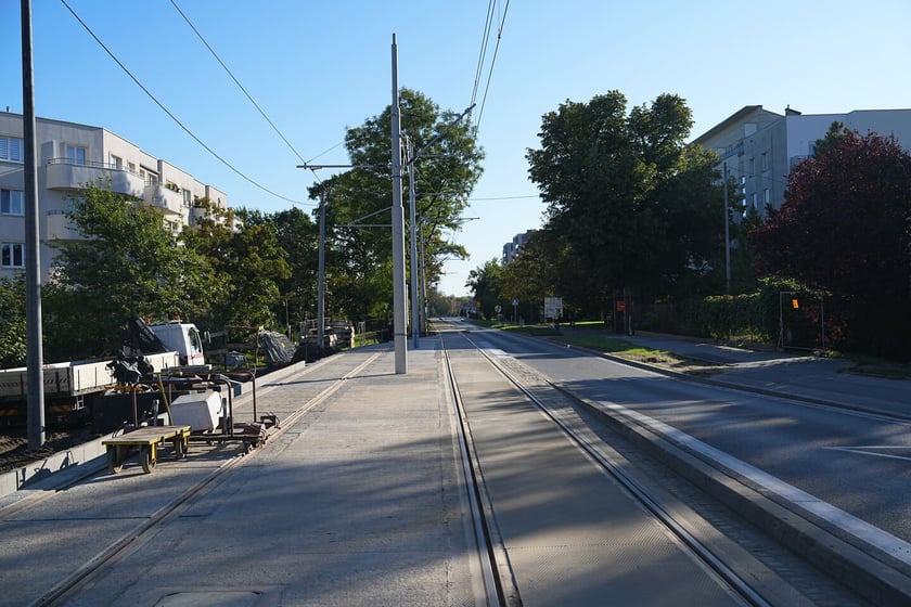 Budowa mijanki na ul. Przyjaźni, stan z dnia 20 września 2025 r.