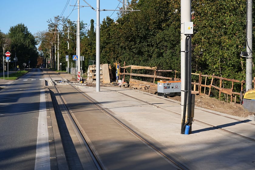 Budowa mijanki na ul. Przyjaźni, stan z dnia 20 września 2025 r.