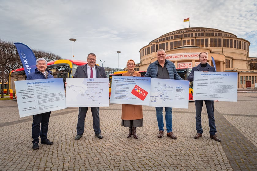 Prezentacja nowych aglomeracyjnych mercedesów pod Halą Stulecia, 14 listopada 2025