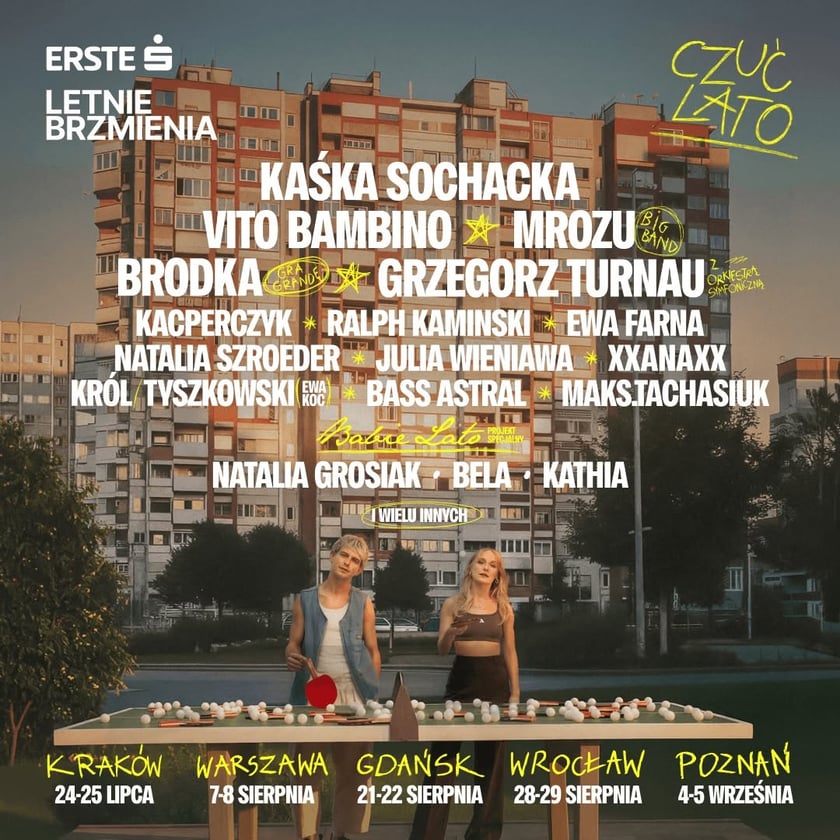 Plakat promujący festiwal Erste Letnie Brzmienia