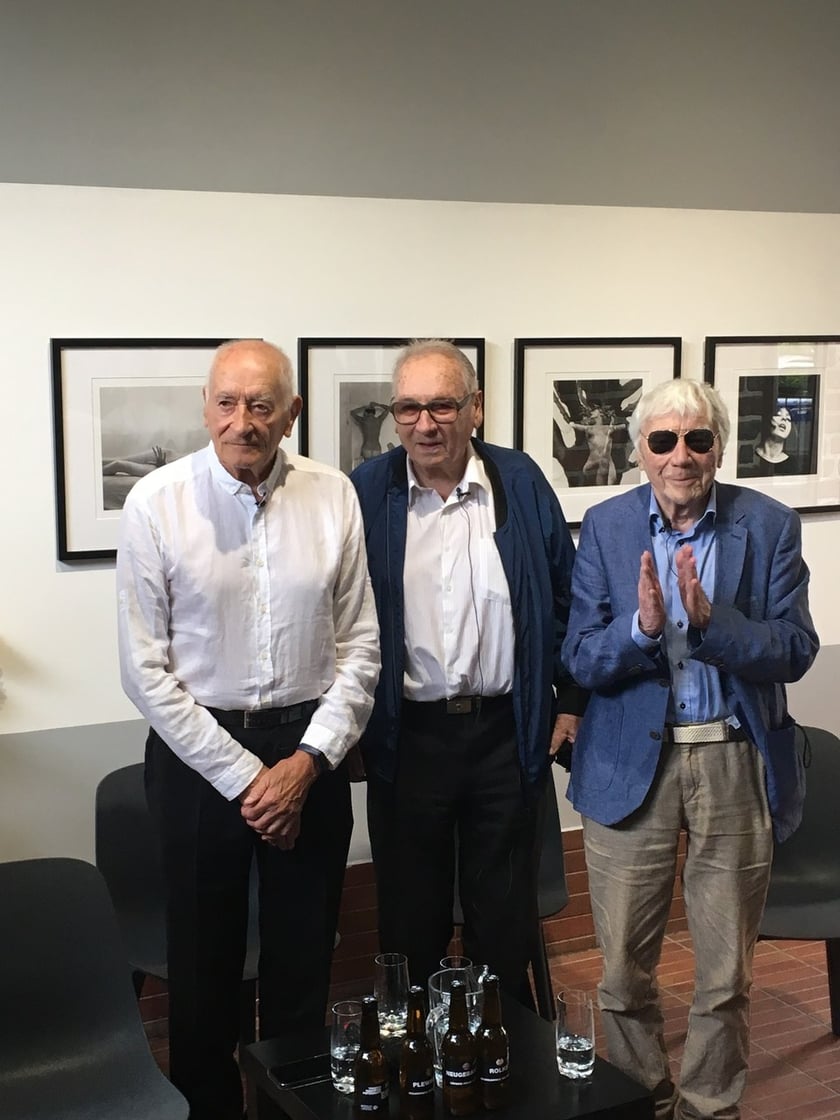 Wojciech Plewiński, Jerzy Neugebauer, Tadeusz Rolke podczas wrocławskiego spotkania