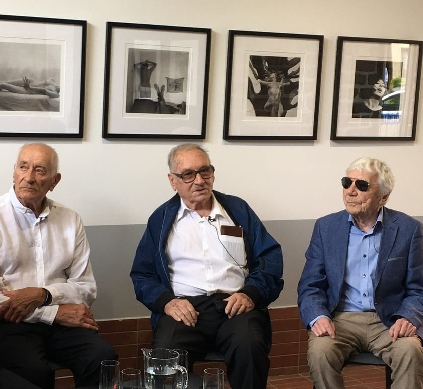 Wojciech Plewiński, Jerzy Neugebauer, Tadeusz Rolke podczas wrocławskiego spotkania