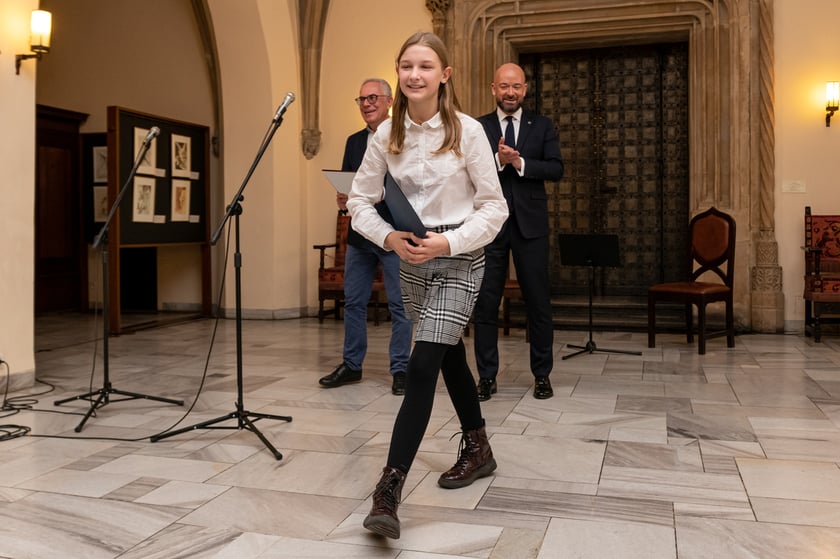 Uroczystość przyznania stypendiów artystycznych dla młodzieży, Sala Wielka Ratusza we Wrocławiu, 12.10.2022.