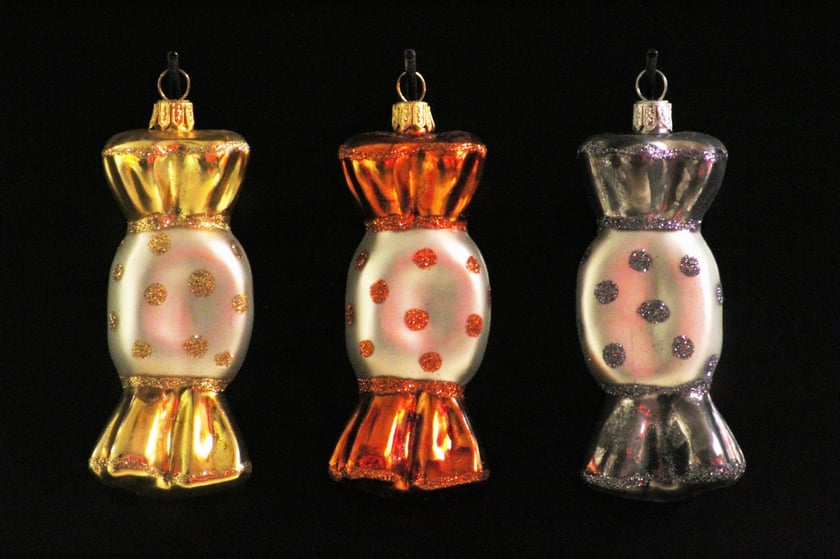 Bombki z Muzeum Bombki w Miliczu w kształcie cukierków