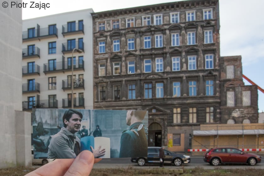 Film "Most szpieg&oacute;w" (Bridge of Spies), reż. Steven Spielberg. Na zdjęciu Will Rogers jako Frederic Pryor przy ulicy Kurkowej we Wrocławiu.
