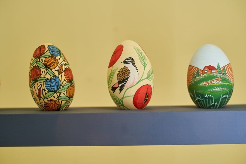 Na zdjęciu pisanki na wystawie w Muzeum Etnograficznym, Oddziale Muzeum Narodowego&nbsp;