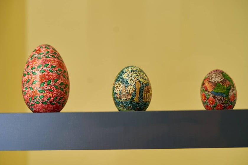 Na zdjęciu pisanki na wystawie w Muzeum Etnograficznym, Oddziale Muzeum Narodowego&nbsp;