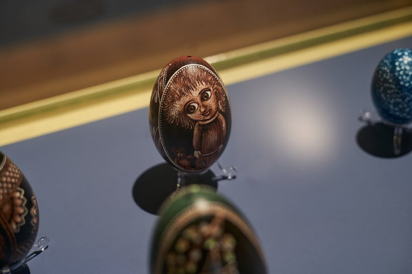Na zdjęciu pisanki na wystawie w Muzeum Etnograficznym, Oddziale Muzeum Narodowego&nbsp;