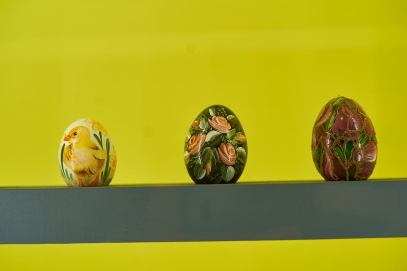 Na zdjęciu pisanki na wystawie w Muzeum Etnograficznym, Oddziale Muzeum Narodowego&nbsp;