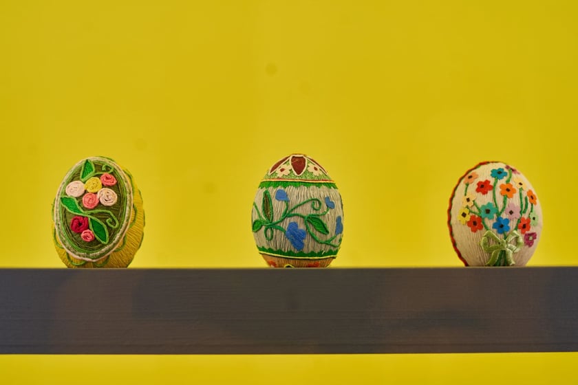 Na zdjęciu pisanki na wystawie w Muzeum Etnograficznym, Oddziale Muzeum Narodowego&nbsp;
