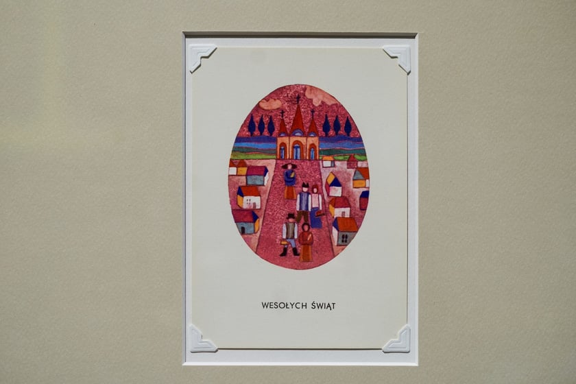 Na zdjęciu kartka świąteczna na wystawie w Muzeum Etnograficznym, Oddziale Muzeum Narodowego&nbsp;
