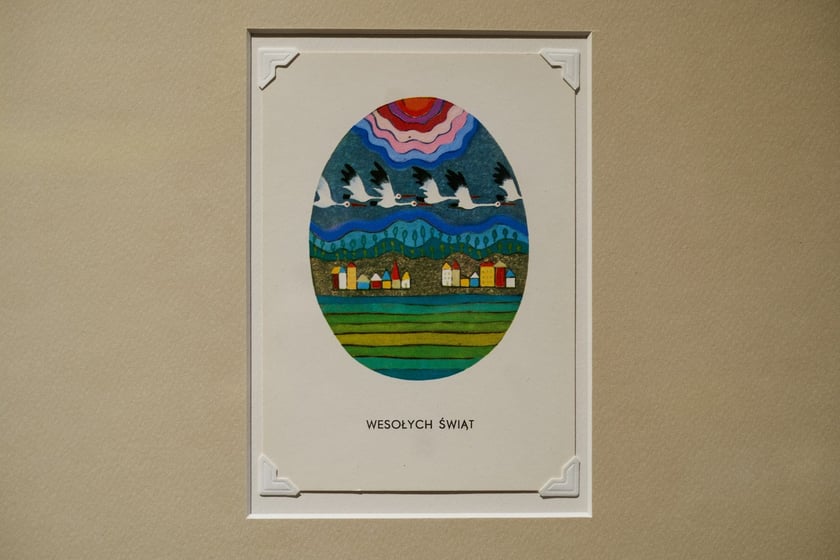 Na zdjęciu kartka świąteczna na wystawie w Muzeum Etnograficznym, Oddziale Muzeum Narodowego&nbsp;