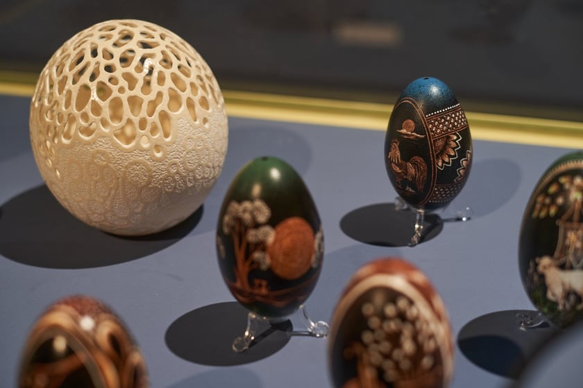 Pisanki z wystawy w Muzeum Etnograficznym. Wiele z nich kupimy na kiermaszu 1 kwietnia