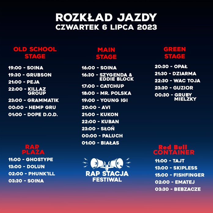 Rap Stacja 2023 w Sławie. Kto zagra? CZWARTEK