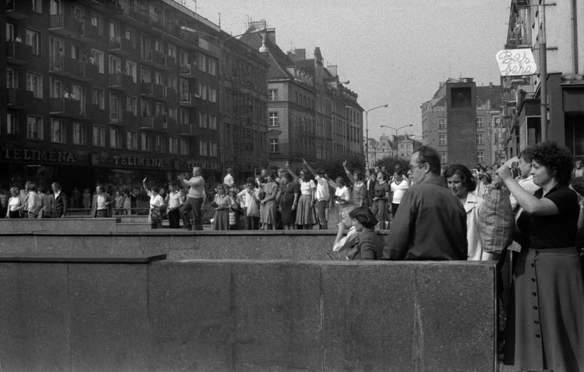 Manifestacje na ulicach Wrocławia w sierpniu 1982 roku