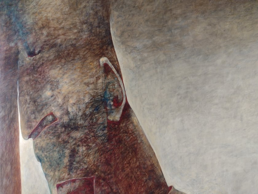 Fragment obrazu Zdzisława Beksińskiego z wystawy „Beksiński we Wrocławiu” w IASE