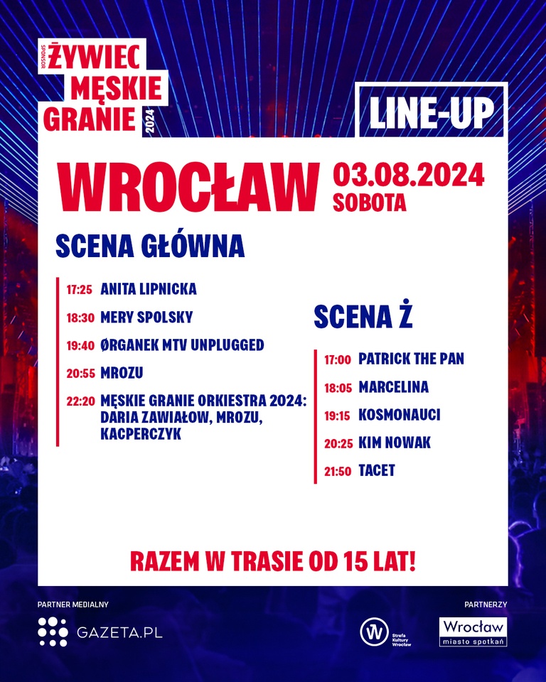 <p>Męskie granie na 3 sierpnia</p>