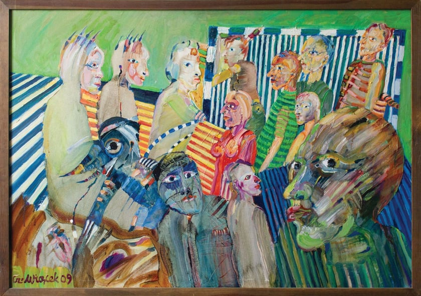 Czesław Wiącek, Bramka, obraz olejny, 70 x 100 cm, 2009
