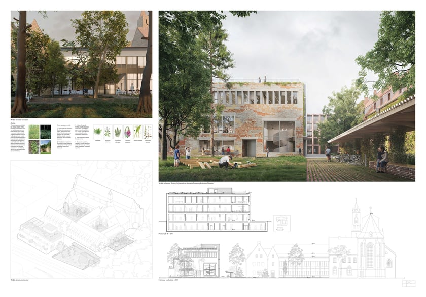 Wizualizacje prac, kt&oacute;re brały udział w konkursie.&nbsp;Warszawska pracownia TŁO Michał Sikorski Architekt