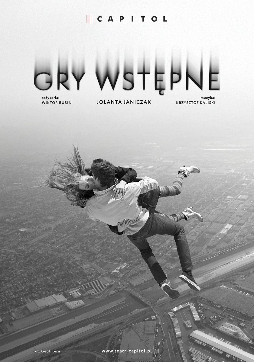 Plakat do spektaklu &bdquo;Gry wstępne&rdquo; w na Scenie Ciśnień Teatru Muzycznego Capitol&nbsp;