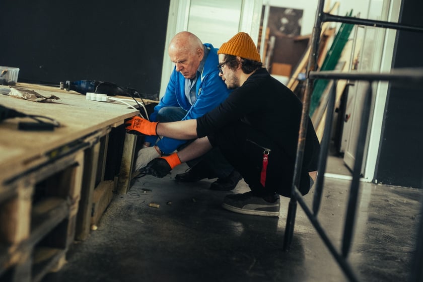 Teatr KAMBAK - próby do nowego spektaklu i remont nowej sceny