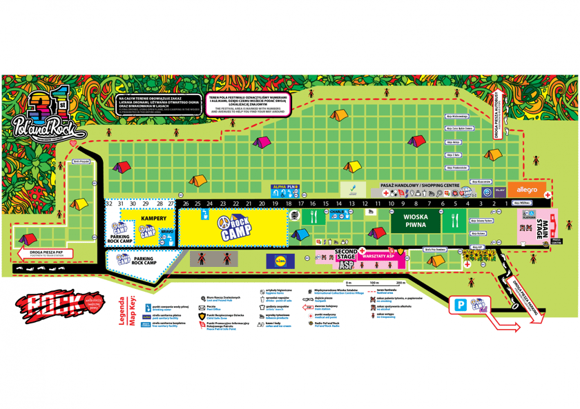 Pol'and'Rock 2025. Mapa festiwalu
