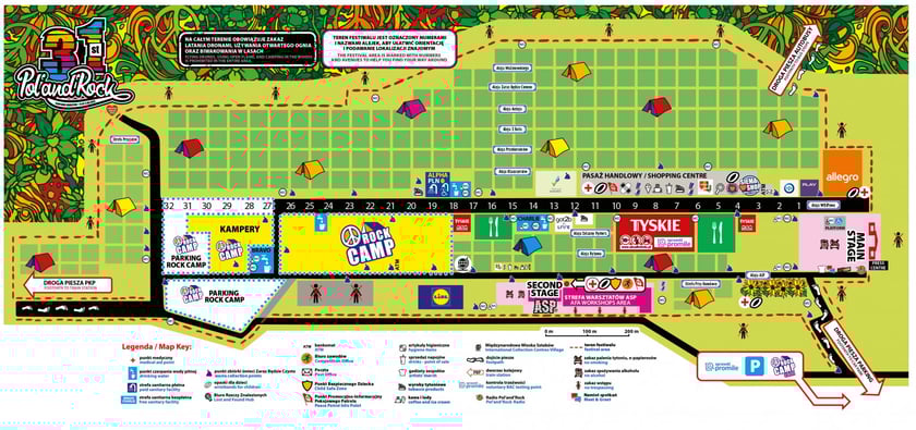 Mapa Pol'and'Rock Festiwalu 2025
