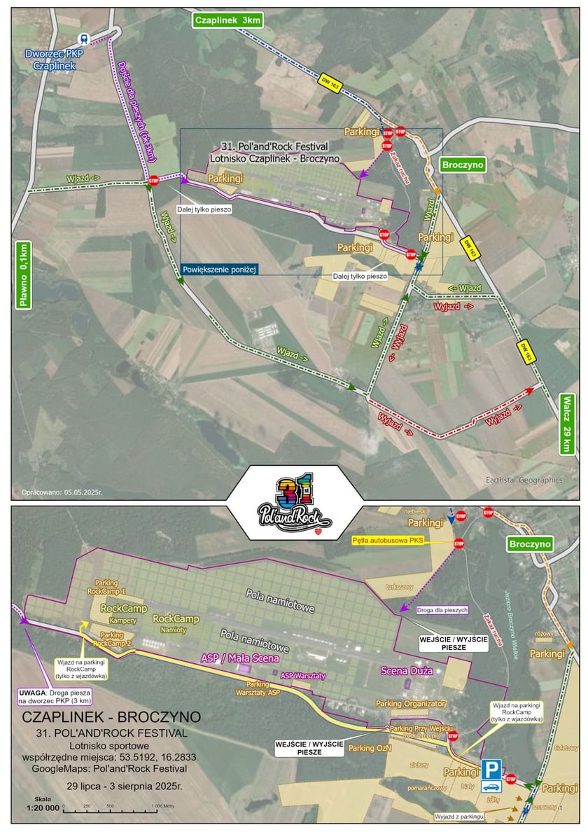 Pol'and'Rock 2025. Mapa festiwalu