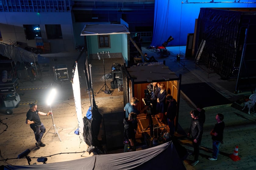 Wytwórnia Filmów Fabularnych we Wrocławiu - studio "B", plan filmu "1949" w reż. Pawła Pawlikowskiego