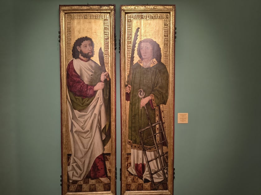 św. Bartłomiej i św. Wawrzyniec | z kościoła Marii i Magdaleny we Wrocławiu | pracownia mistrza legnickiego poliptyku| 1473