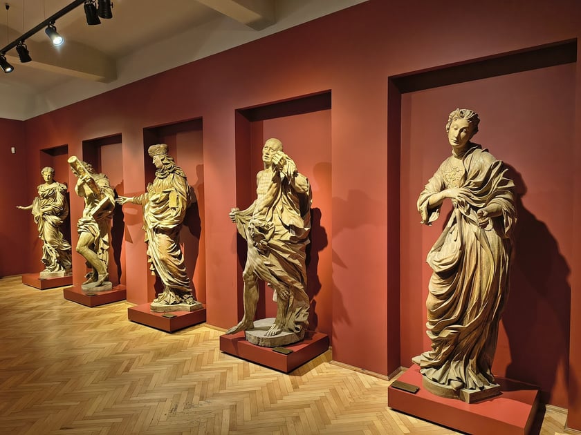 św. Krystyna, św. Andrzej, św. Jadwiga, św. Barłomiej i św. Barbara | Thomas Weissfeld | dawniej w kościele Świętego Krzyża we Wrocławiu | 1704-1705