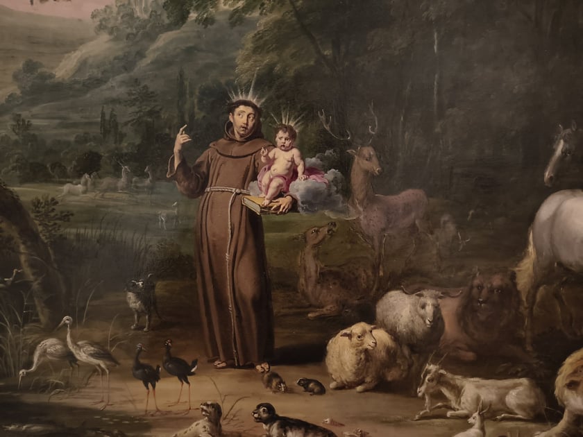 kazanie św. Antoniego do ryb (fragment) | Jan van Kessel | 1650-1660 | olej na blasze miedzianej