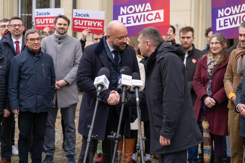 Konferencja prasowa prezydenta Jacka Sutryka i Nowej Lewicy