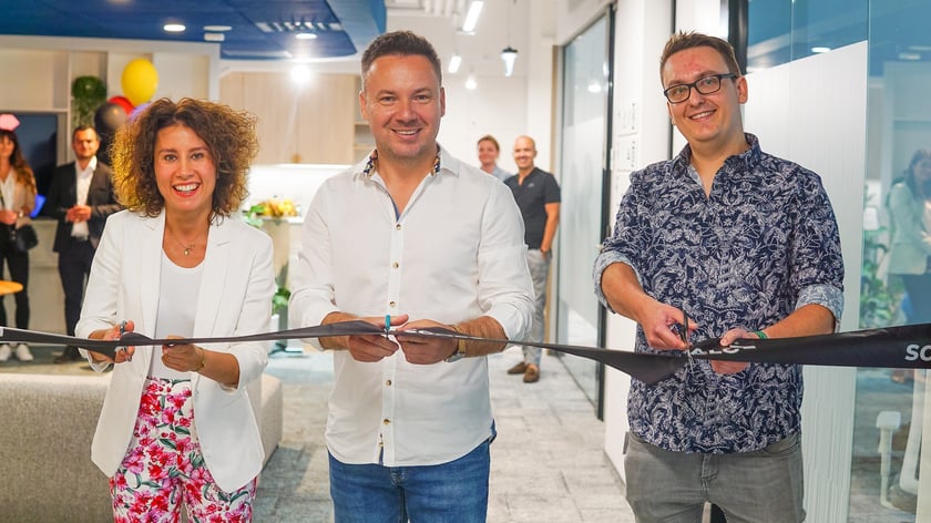 Przedstawiciele firmy Scalo, od lewej strony: Dagmara Just ? Head of HR, Krzysztof Wiśniewski ? CEO i Grzegorz Witkowski ? Head of Marketing